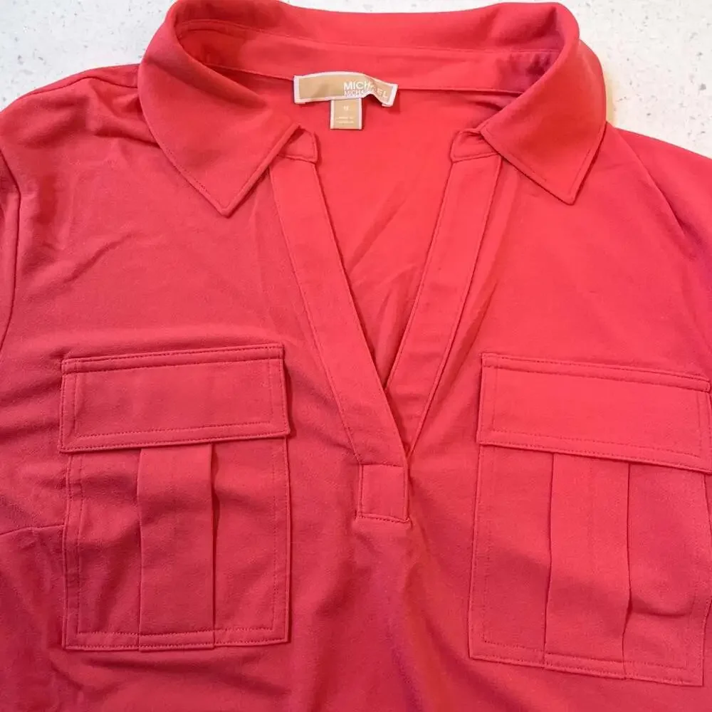 Michael Kors Roll-Tab Utility Blouse - Picture 3 of 5